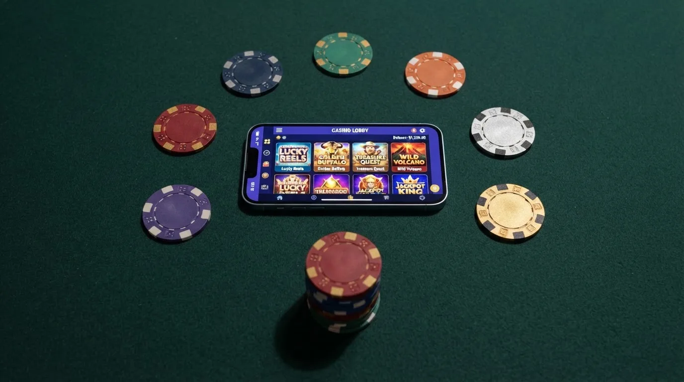 Pantalla dividida con fichas de varios casinos online españoles que incluyen tragaperras de Hacksaw Gaming en su lobby