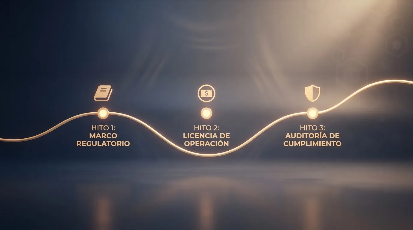 Una línea de tiempo con hitos regulatorios españoles (2011, 2020, 2023, 2026) y los métodos de pago que cada etapa consolidó